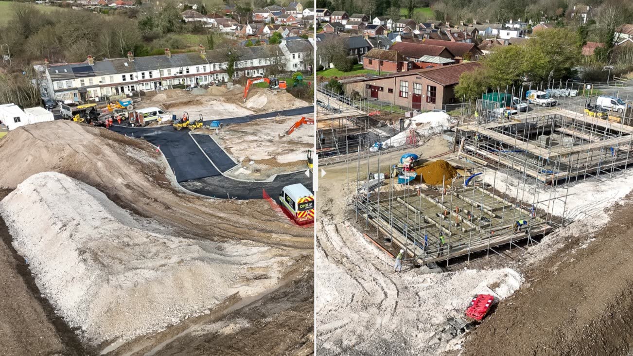 Example: the same site earlier in the build, from the same camera position
