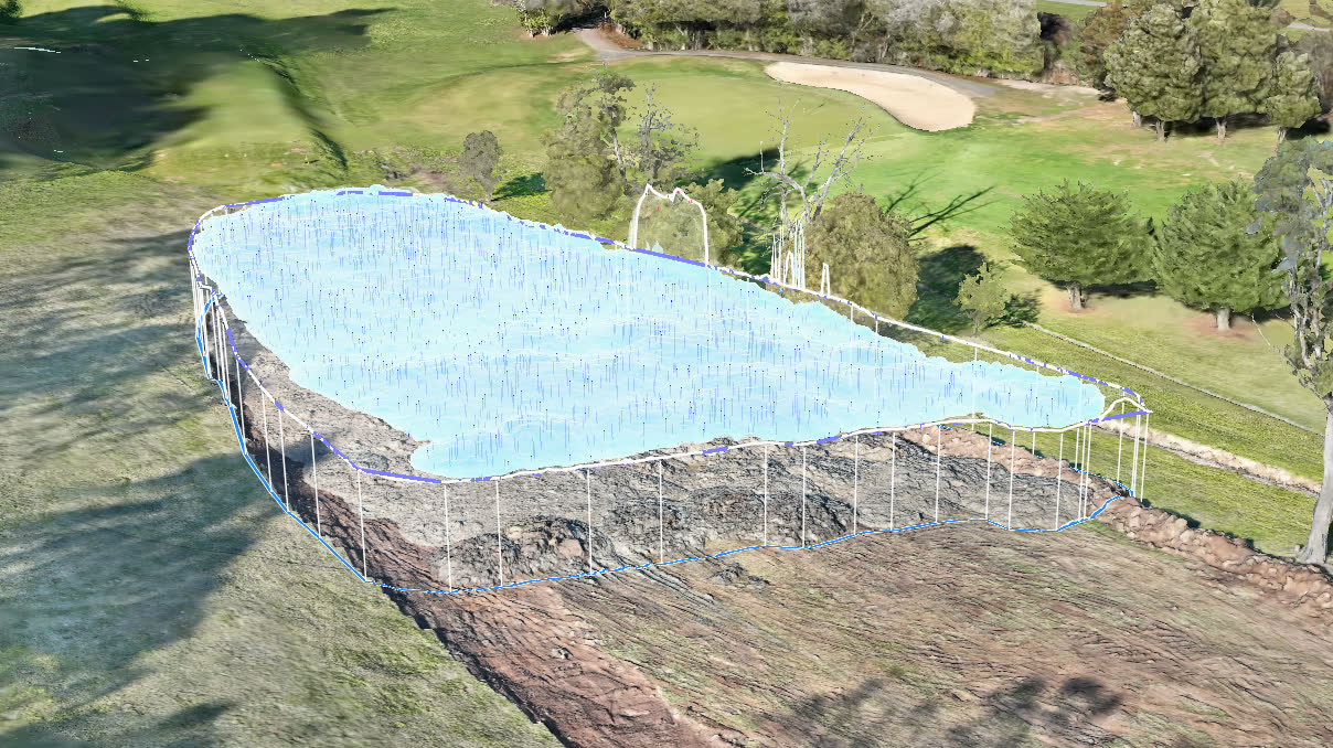 Example: stockpiles from above with a colour height overlay